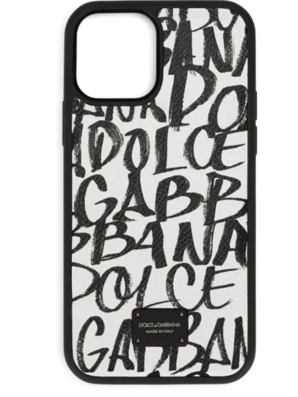 Dolce & Gabbana Graffiti Monogram Print Black White Logo iPhone 12 Case Farfetch